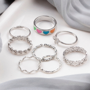 پک انگشتر نقره ای مدل 1 | فروشگاه گنج جواهر