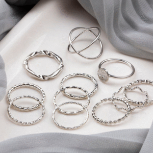 پک انگشتر نقره ای مدل 3 | فروشگاه گنج جواهر