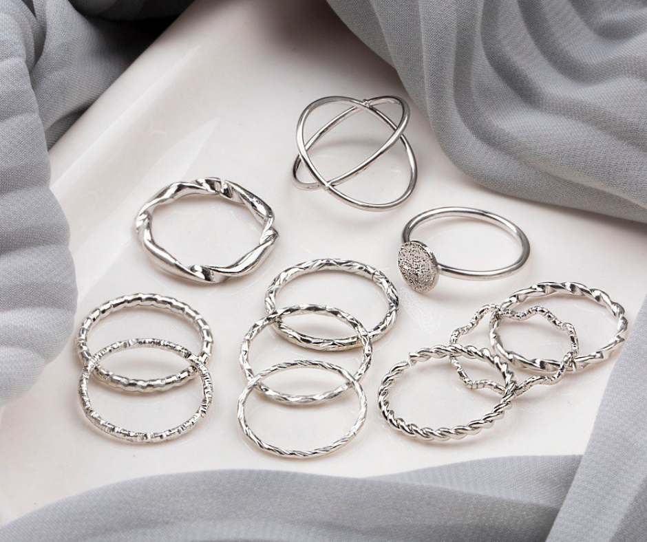 پک انگشتر نقره ای مدل 3 | فروشگاه گنج جواهر