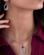 نیم ست نقره ای ژوپینگ 2205129 | فروشگاه گنج جواهر