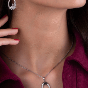 نیم ست نقره ای ژوپینگ 2205129 | فروشگاه گنج جواهر